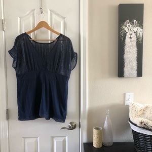 Navy Lace Top XL